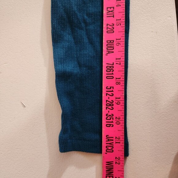 Michael Kors Teal Blue Long Sleeve Knit Top Drawstring Hem Small - Picture 14 of 15